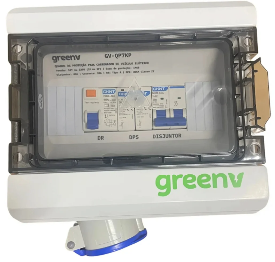 Kit GV Pro 7,4kW + Quadro 7kW GreenV com Tomada 32A